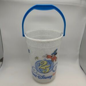 VTG Walt Disney World 25th Anniversary Mickey & Tinkerbell Popcorn Bucket No Lid